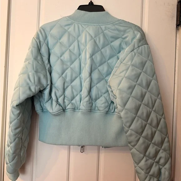 11 Honore Light Aqua Zip-Front Jacket - Picture 2 of 6